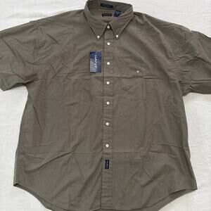 Gant Peach Poplin Size 2XL long sleeve button up shirt casual Army Green Color